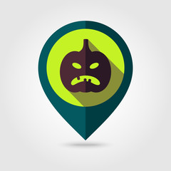 Halloween pumpkins mapping pin icon