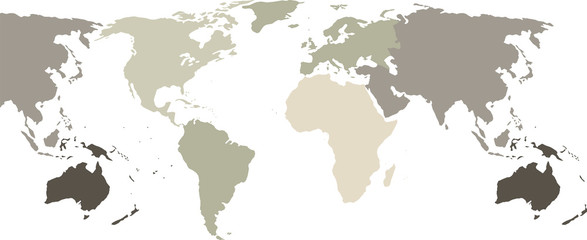 Fototapeta na wymiar Grey Political World Map Illustration