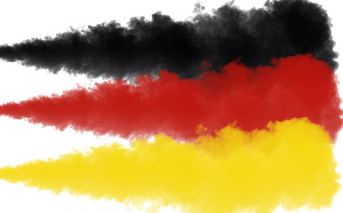 Movement of smoke like a German flag