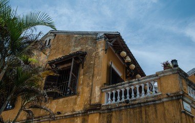 The building in the centre of Hoi An(Hoian) on the street of Bach Dang. Southeast Asia, Vietnam.
