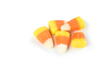 Fototapeta na wymiar Halloween candy corns isolated on white