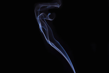 colored smoke isolated on black background