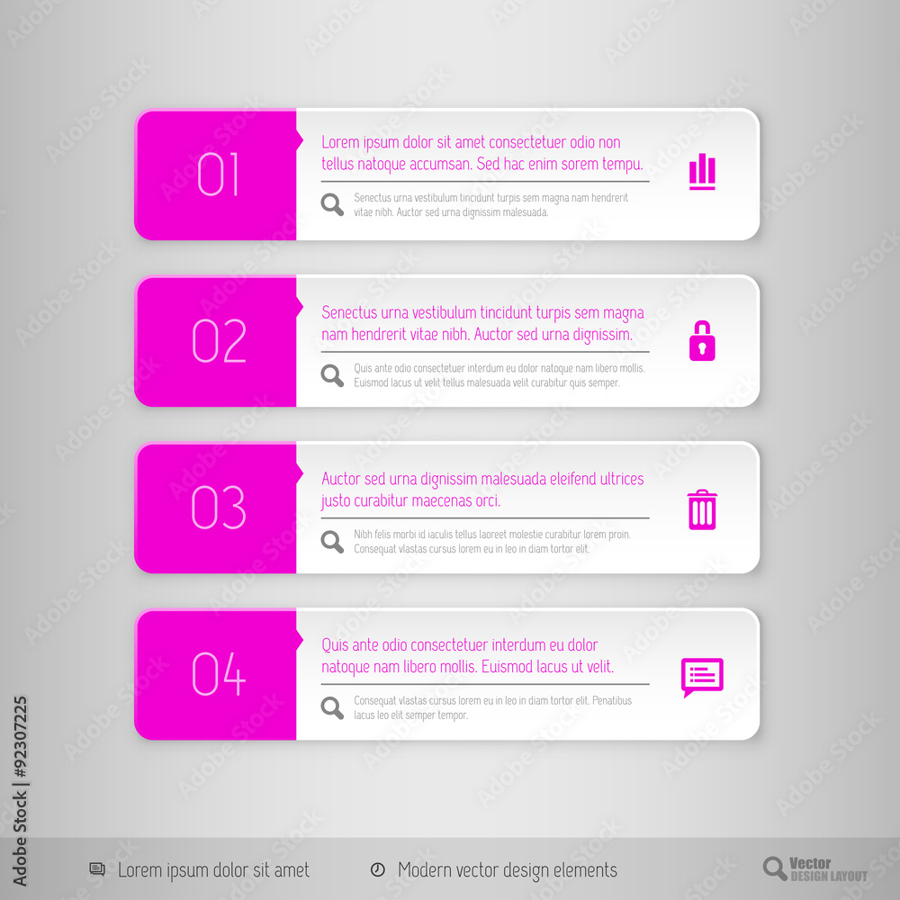 Poster vector tabs as design elements for business layouts.