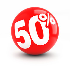 50% discount red ball
