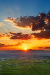 Sky with clouds at sunset
