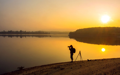 Photographer at the lake