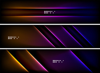 Set of banner, header backgrounds with place for your message