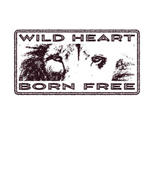 Retro design Born To Be Free for poster or t-shirt print with