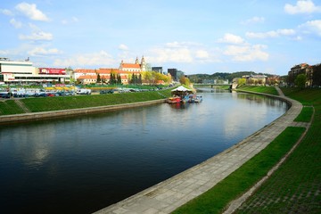 Fototapeta na wymiar Vilnius city Neris river on spring time