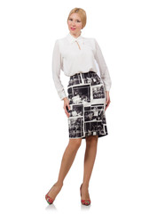 Pretty blond hair girl isolated on white