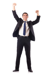 Elegant young businessman isolated on white