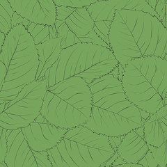 Beautiful seamless background with green leaves.