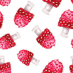 Watercolor amanita pattern