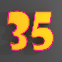 Number thirty five 3d illustration 