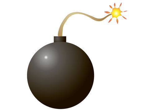 Vector illustration. A bomb on a white background.