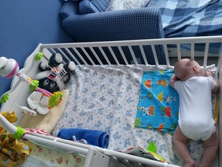 Baby sleeping in the bed