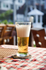 Glass of light beer
