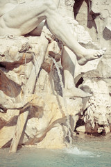 Detalle de la fuente de los cuatro rios, Plaza Navona, Roma, Italia 