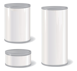 Metal Tin Can. Retro Canned Food. Product Packing Box. 