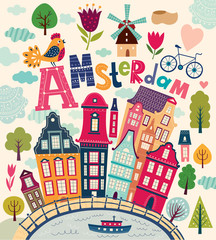 Obraz premium Amsterdam symbols