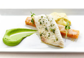portion of roasted fish fillet