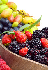 Blackberries, strawberries, grape and raspberries in the pod iso
