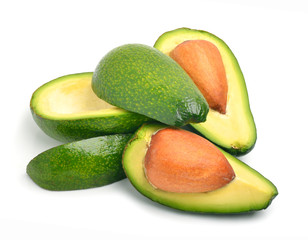Ripe avocado isolated on white