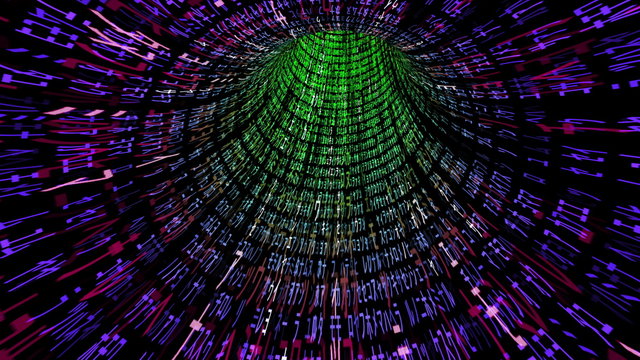 Matrix Vortex 003: Streaming digital data vortex (Video Loop).