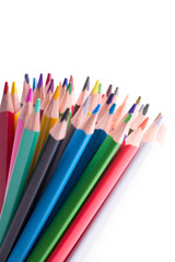 Colour pencils isolated on white background