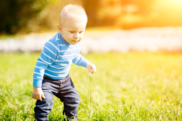 boy having fun in park