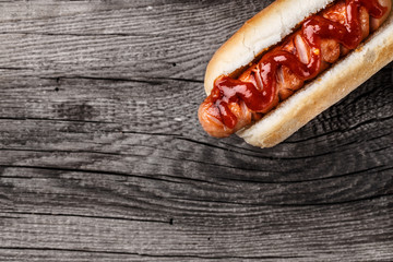 Barbecue grilled hot dog 