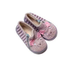 Baby girl pink shoes isolated on white background