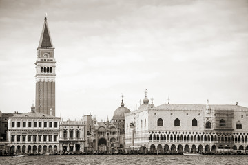 Doge's Palace and St Mark's Campanile in Venice, Italy, Europe