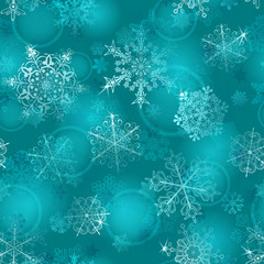 Fototapeta na wymiar Seamless pattern of snowflakes