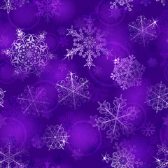 Seamless pattern of snowflakes