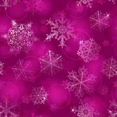 Naklejka na ściany i meble Seamless pattern of snowflakes