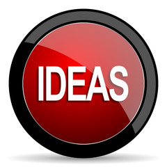 ideas red circle glossy web icon on white background - set440