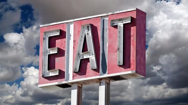 Old Eat Sign Time Lapse