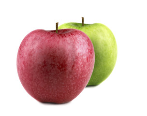 Isolated red and green apples