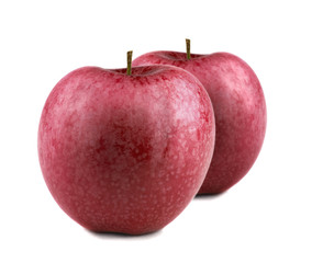 Two isolated red apples