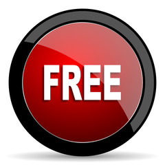 free red circle glossy web icon on white background - set440