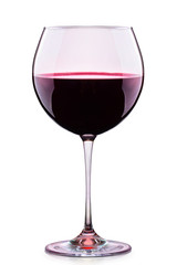 Glass of red wine isolated on a white 