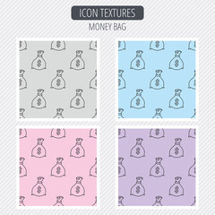 Sack with dollars icon. Money bag sign.