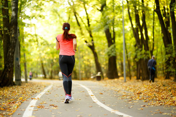 woman running in park