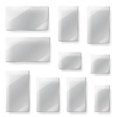 Transparent glass plates. Transparency only in vector file