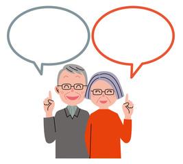 シニア　カップル　吹き出し