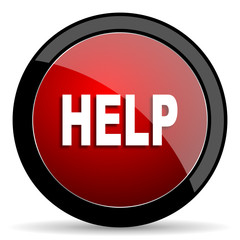 help red circle glossy web icon on white background - set440