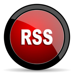 rss red circle glossy web icon on white background - set440
