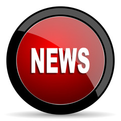 news red circle glossy web icon on white background - set440