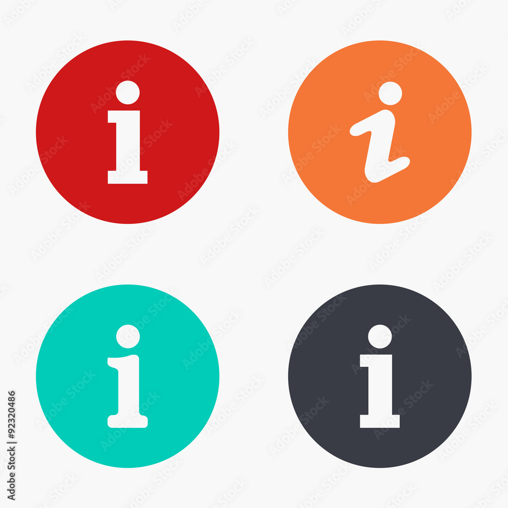Poster vector modern information mark colorful icons set